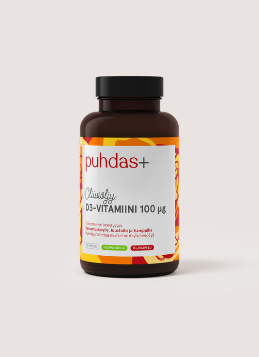 D3-vitamiini oliiviöljy 100 µg