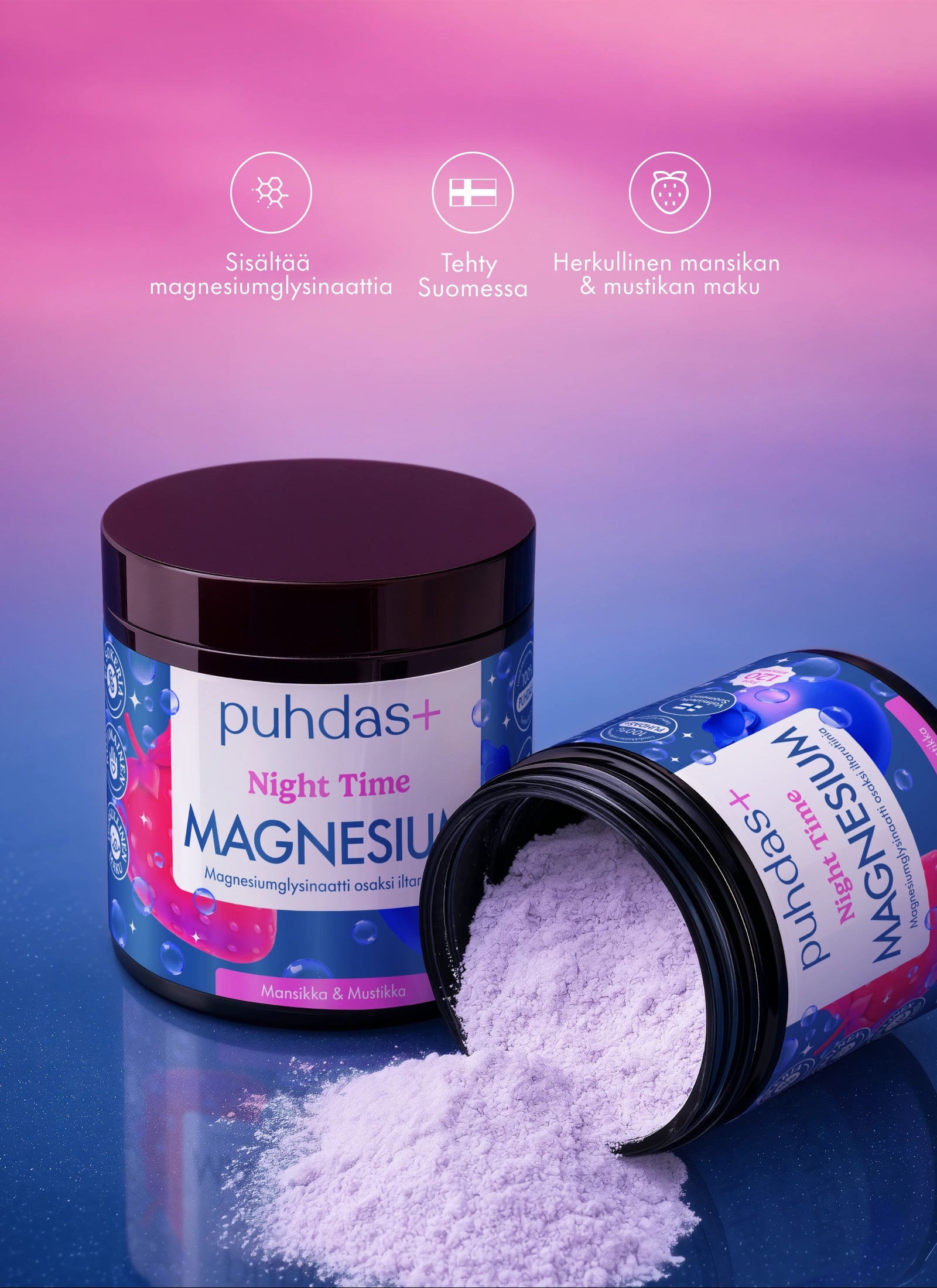 Night Time Magnesium Strawberry & Blueberry 80g