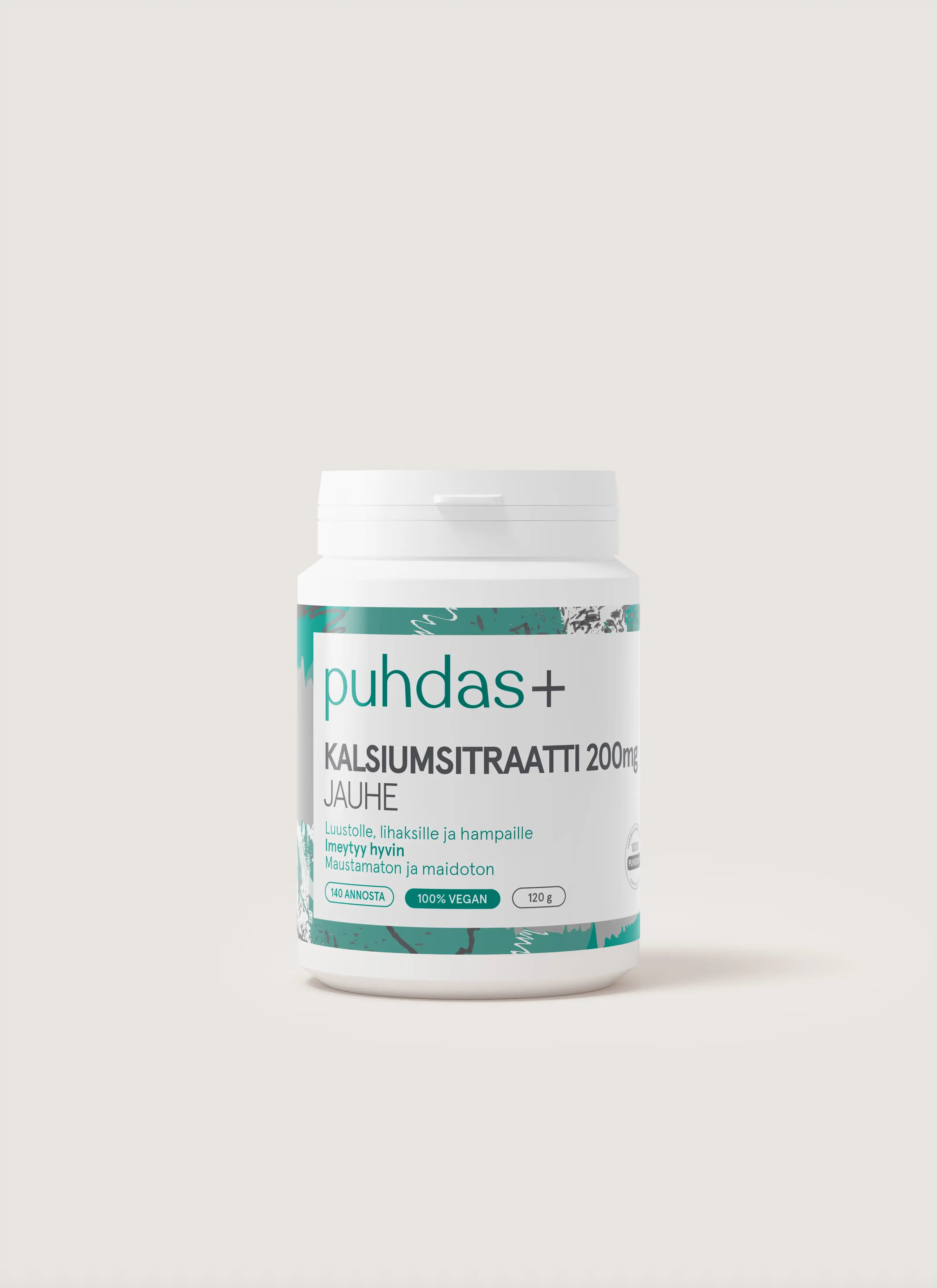Kalsiumsitraattijauhe 200 mg 120 g