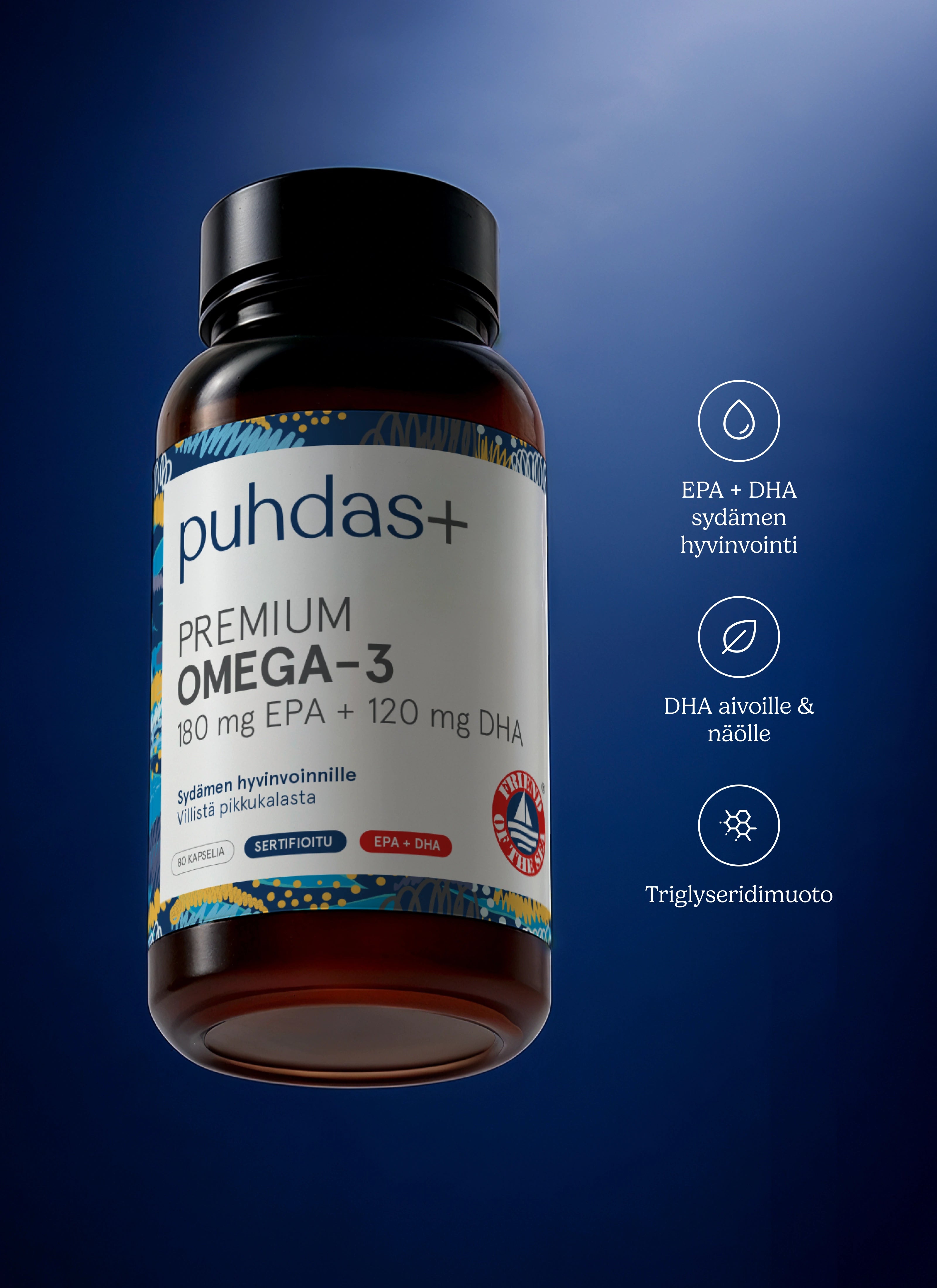 Premium Omega-3 180 mg EPA + 120 mg DHA