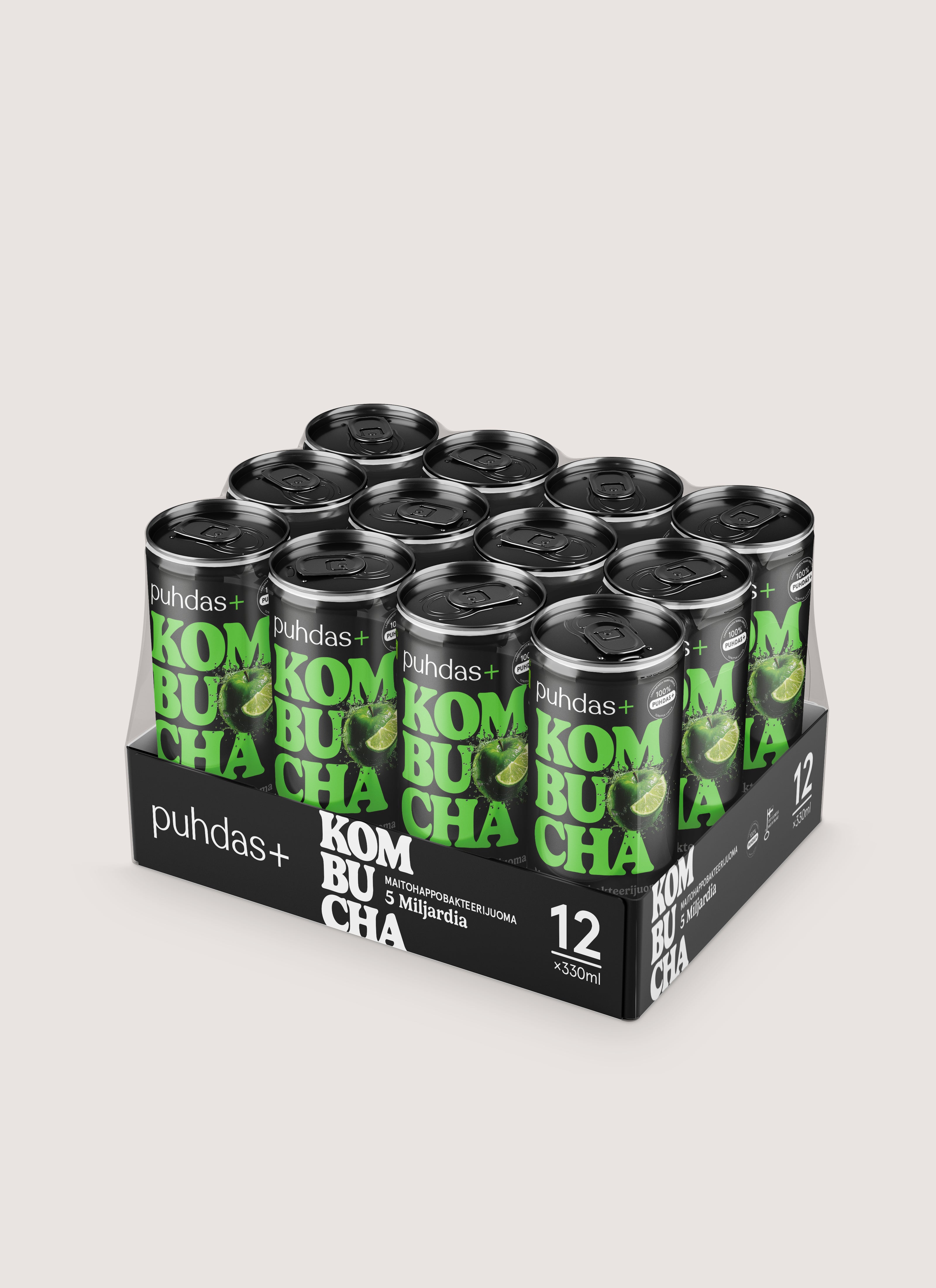 Kombucha Raikas omena-lime 330 ml 12 pack