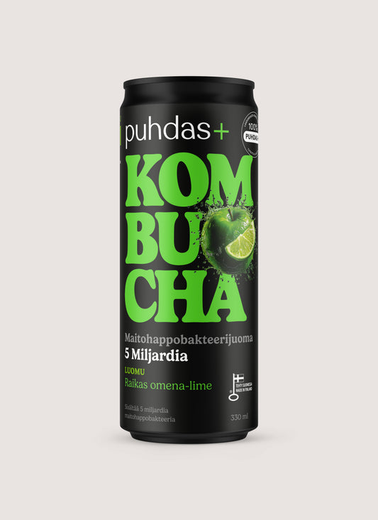 Kombucha Raikas omena-lime 330 ml 12-pack